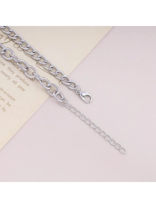 Collana da Donna in Lega Placcata con Perle Nere