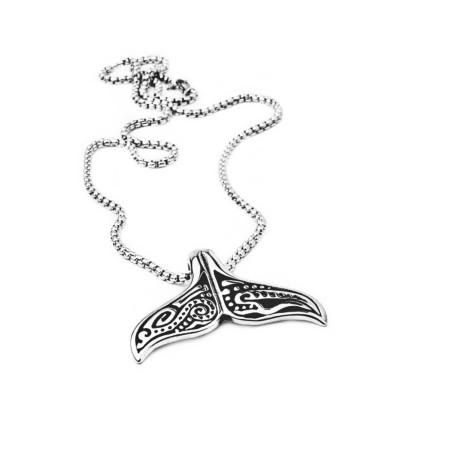 Collana Uomo in Acciaio Inossidabile con Ciondolo a Coda di Pesce