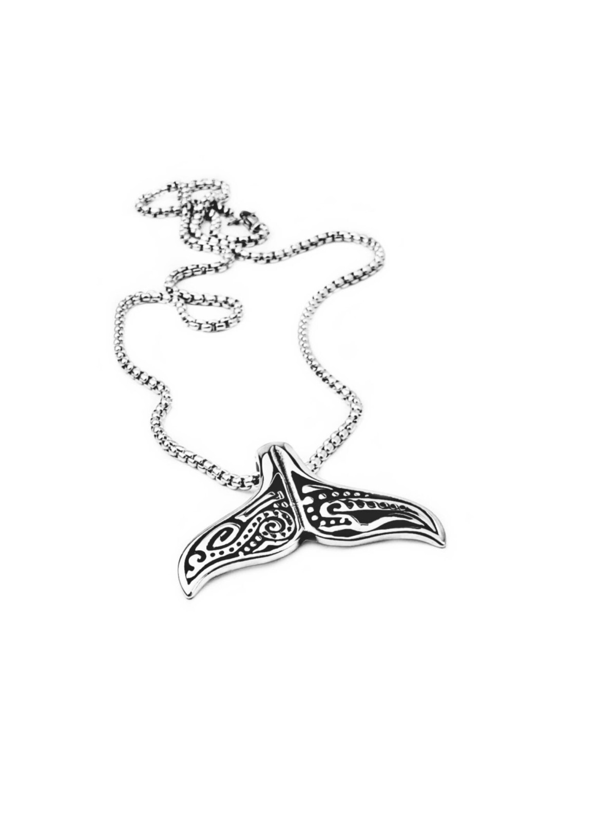 Collana Uomo in Acciaio Inossidabile con Ciondolo a Coda di Pesce