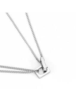 Collana da Uomo in Acciaio al Titanio Lucidato Stile Retrò Hip-Hop