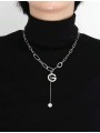 Collana da Donna in Lega Placcata con Pendente a Forma di G