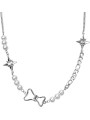 Collana da Donna in Lega Placcata con Perle Bianche e Fiocco