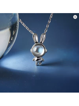 Collana da Donna in Lega Placcata con Pendente a Forma di Coniglio