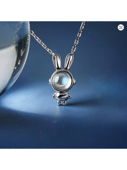 Collana da Donna in Lega Placcata con Pendente a Forma di Coniglio