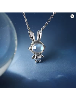 Collana da Donna in Lega Placcata con Pendente a Forma di Coniglio
