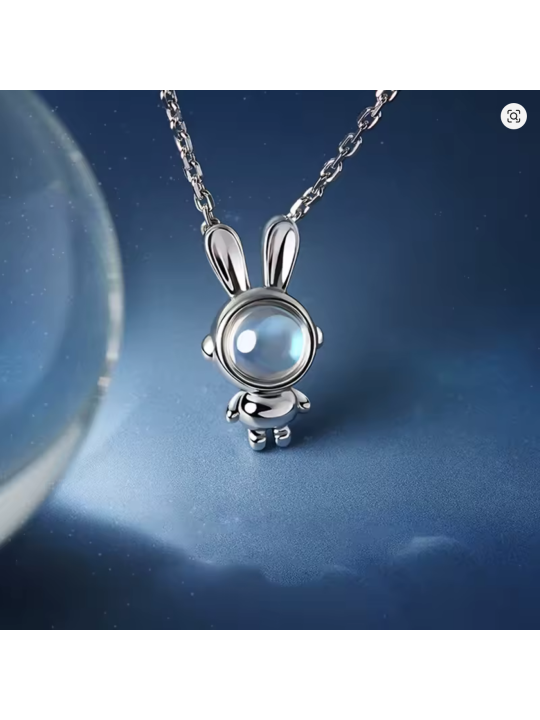 Collana da Donna in Lega Placcata con Pendente a Forma di Coniglio