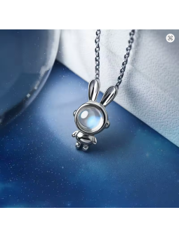 Collana da Donna in Lega Placcata con Pendente a Forma di Coniglio