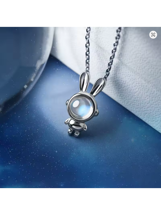 Collana da Donna in Lega Placcata con Pendente a Forma di Coniglio