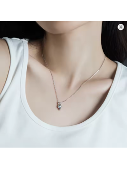Collana da Donna in Lega Placcata con Pendente a Forma di Coniglio