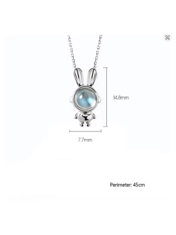 Collana da Donna in Lega Placcata con Pendente a Forma di Coniglio
