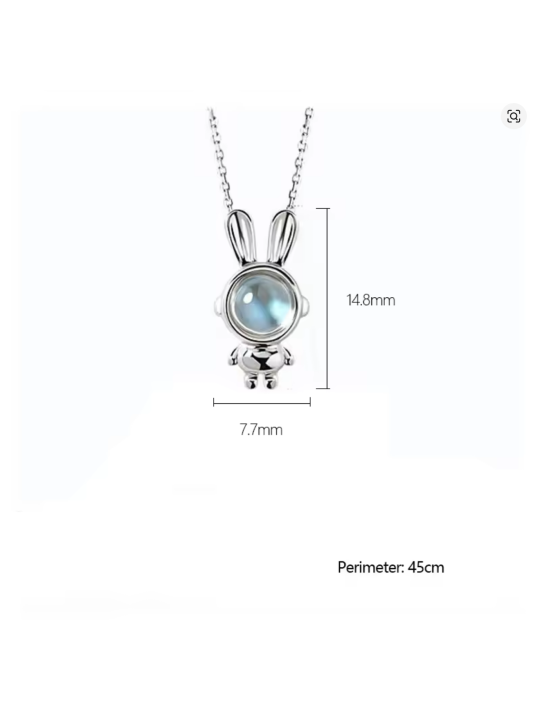 Collana da Donna in Lega Placcata con Pendente a Forma di Coniglio