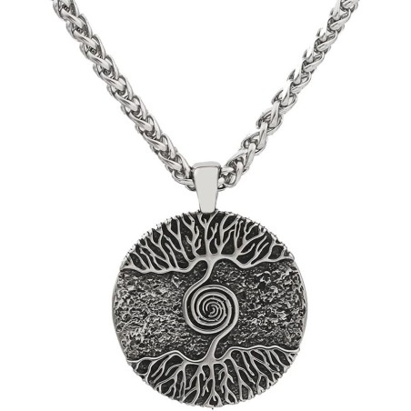Collana Uomo con Ciondolo "Doppio Albero della Vita" in Acciaio 304