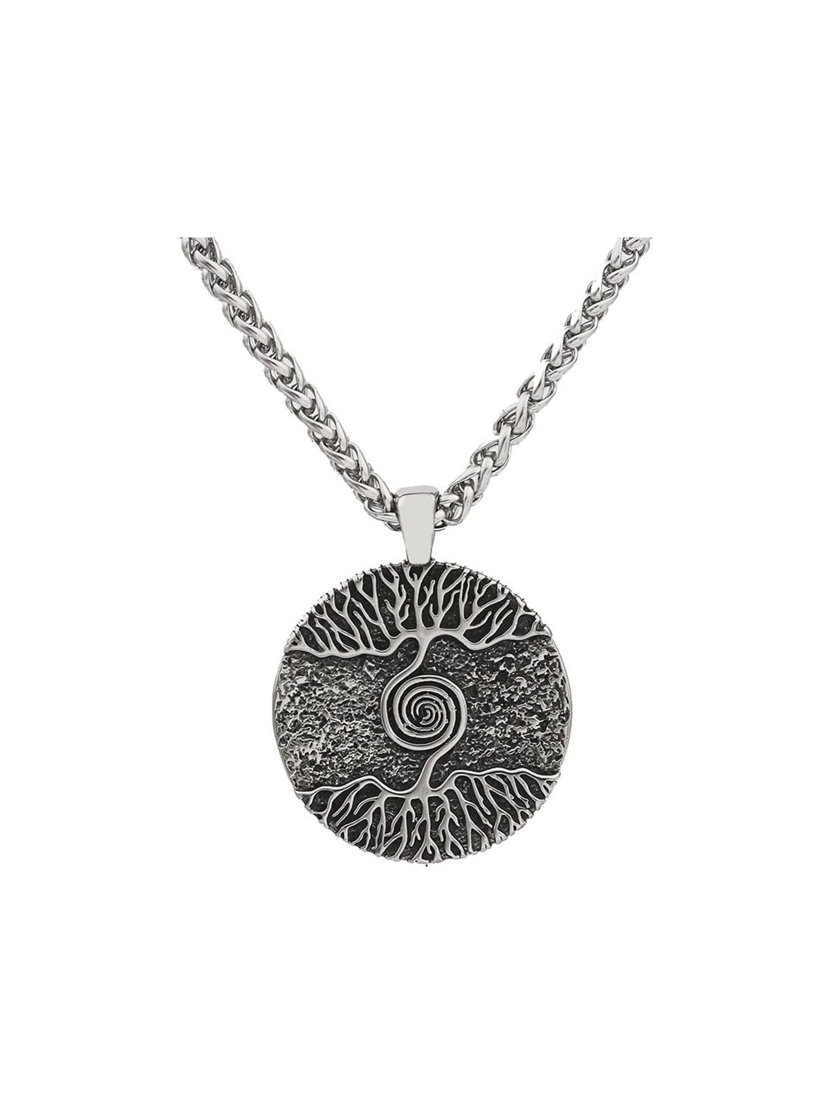 Collana Uomo con Ciondolo "Doppio Albero della Vita" in Acciaio 304