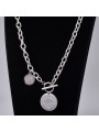 Collana da Donna in Acciaio Inossidabile e Doppio Pendente Medaglia