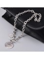 Collana da Donna in Acciaio Inossidabile e Doppio Pendente Medaglia