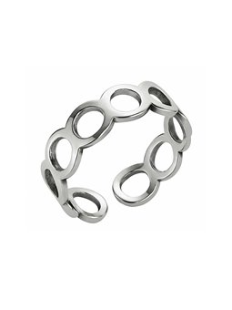 Anello unisex in acciaio inossidabile traforato a cerchi, regolabile
