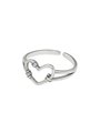 Anello donna regolabile in argento 925 con cuore intrecciato centrale