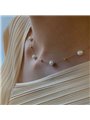 Collana donna titanio dorato con perle artificiali e sfere, regolabile