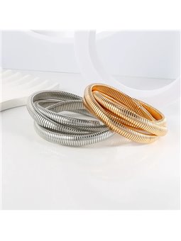 Bracciale donna in acciaio intrecciato a spirale, oro o argento