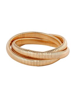 Bracciale donna in acciaio intrecciato a spirale, oro o argento