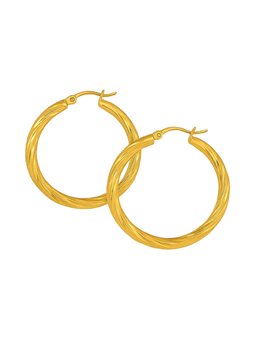Orecchini donna a cerchio in titanio intrecciato, oro o argento