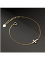 Bracciale donna in argento 925 con croce orizzontale e zirconi