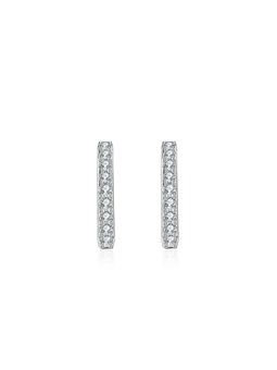 Orecchini a cerchio in argento 925 con moissanite, mini hoops