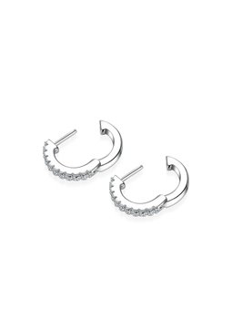 Orecchini a cerchio in argento 925 con moissanite, mini hoops