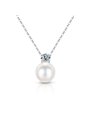 Collana donna in argento 925 con perla e moissanite da 0.30 carati