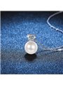 Collana donna in argento 925 con perla e moissanite da 0.30 carati