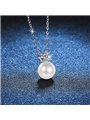 Collana donna in argento 925 con perla e moissanite da 0.30 carati
