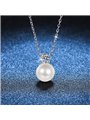 Collana donna in argento 925 con perla e moissanite da 0.30 carati