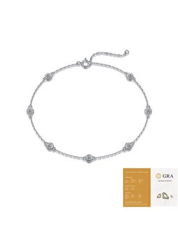 Bracciale donna regolabile in argento 925 con 7 moissaniti da 0.1 ct