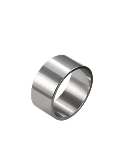 Anello unisex a fascia larga in acciaio inossidabile, finitura specchiata