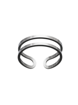 Anello unisex doppia fascia in acciaio inossidabile lucido e regolabile