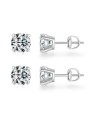 Orecchini punto luce in argento 925 con moissanite 0.50 ct ciascuno