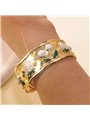 Bracciale Aperto Oro con Decorazioni Smaltate Natura e Fiori