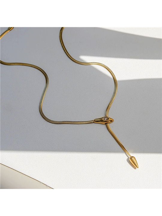 Collana Doppio Filo con Punto Luce e Pendente - Oro o Argento