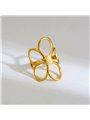 Anello Fiore Oversize in Acciaio Traforato Oro e Argento