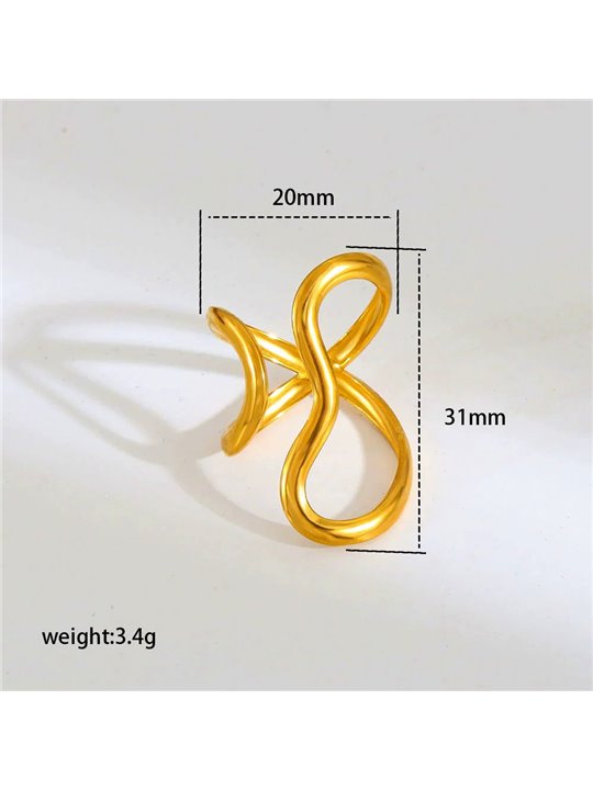 Anello Double-Finger Liquid Metal in Acciaio al Titanio