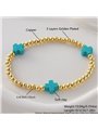 Bracciale Pop Cross Elastico con Sfere Oro e Croci Colorate
