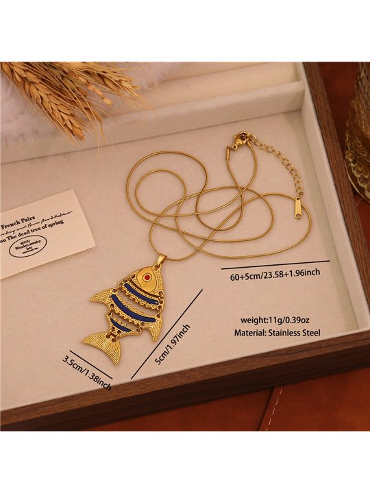 Collana Ocean Muse Catena Serpente con Ciondoli Marini Smaltati