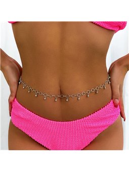 Catena da Vita Silver Dew a Cerchi con Micro-Pendenti Sfera