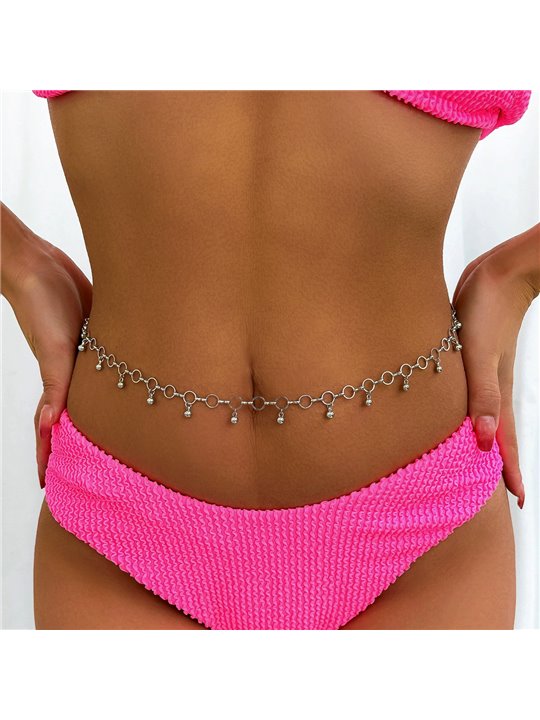 Catena da Vita Silver Dew a Cerchi con Micro-Pendenti Sfera