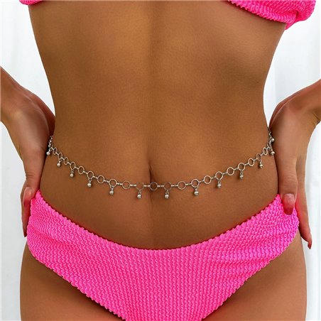 Catena da Vita Silver Dew a Cerchi con Micro-Pendenti Sfera