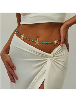 Catena da vita Golden Starfish con stelle marine dorate