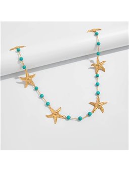 Catena da vita Golden Starfish con stelle marine dorate