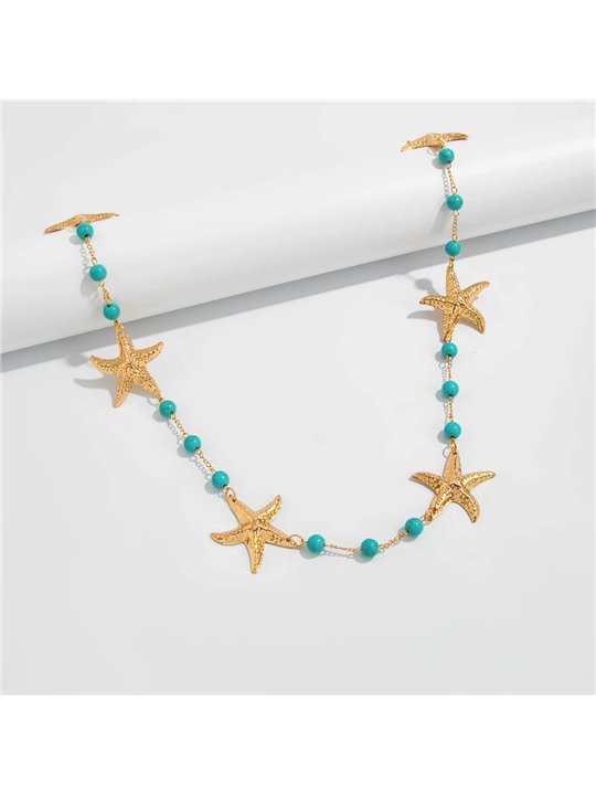 Catena da vita Golden Starfish con stelle marine dorate