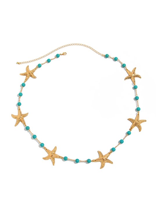 Catena da vita Golden Starfish con stelle marine dorate