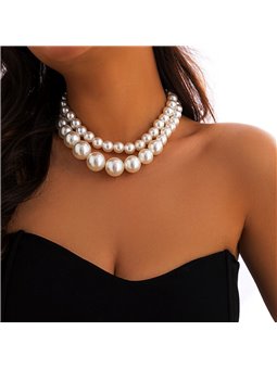 Collana Royal Grandeur a doppio filo di perle degradè extra large